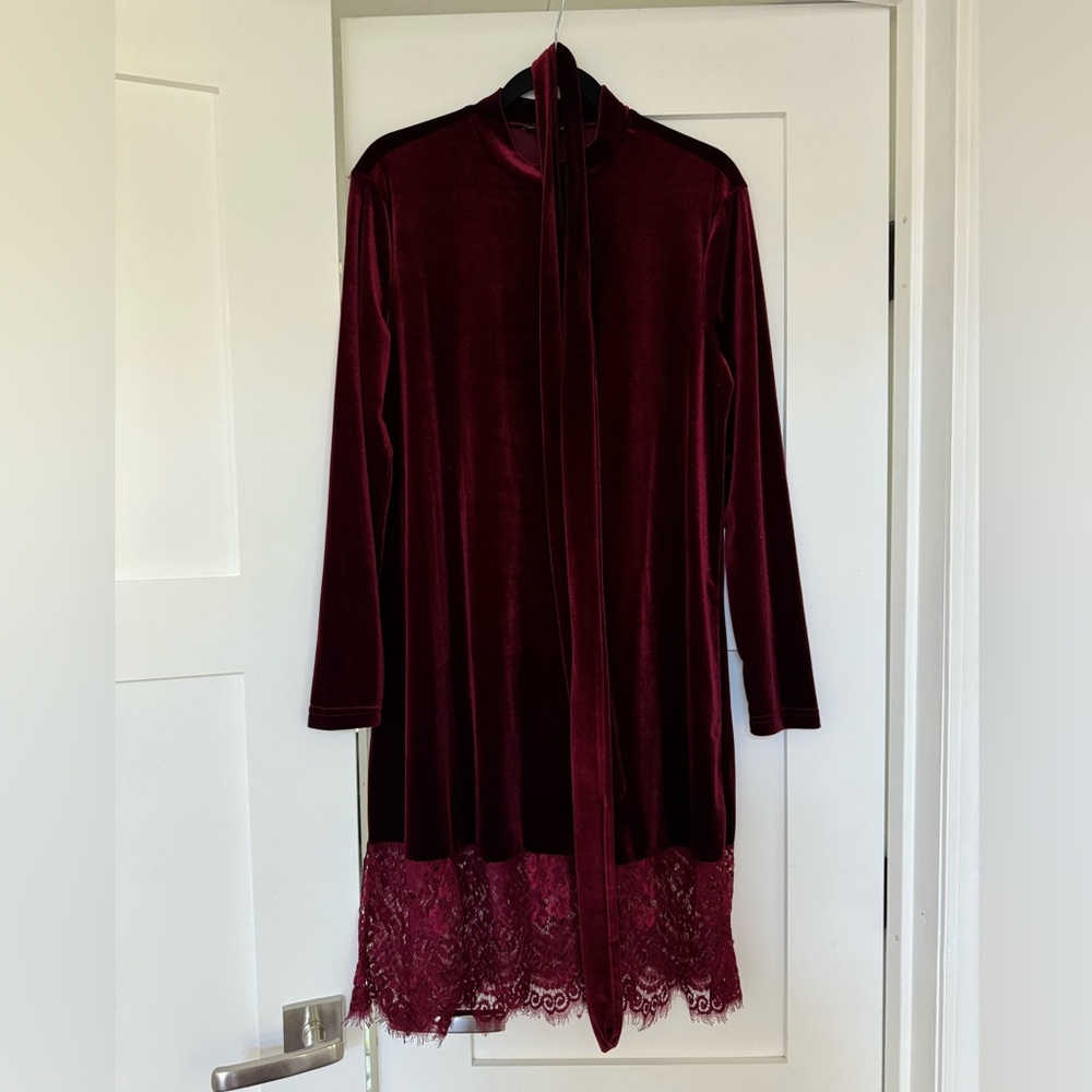 Beautiful velvet burgundy woman’s dress size M